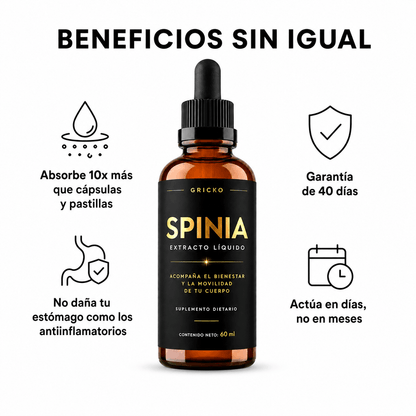 Spinia, gotas de 7 hierbas — Recuperá tu movilidad y eliminá el dolor